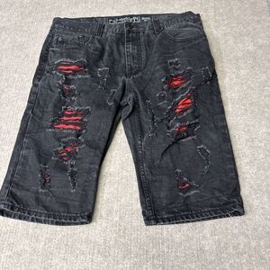 Heritage‎ Of America 76 Denim Distillery Shorts 38 Grunge Goth Y2K Jorts